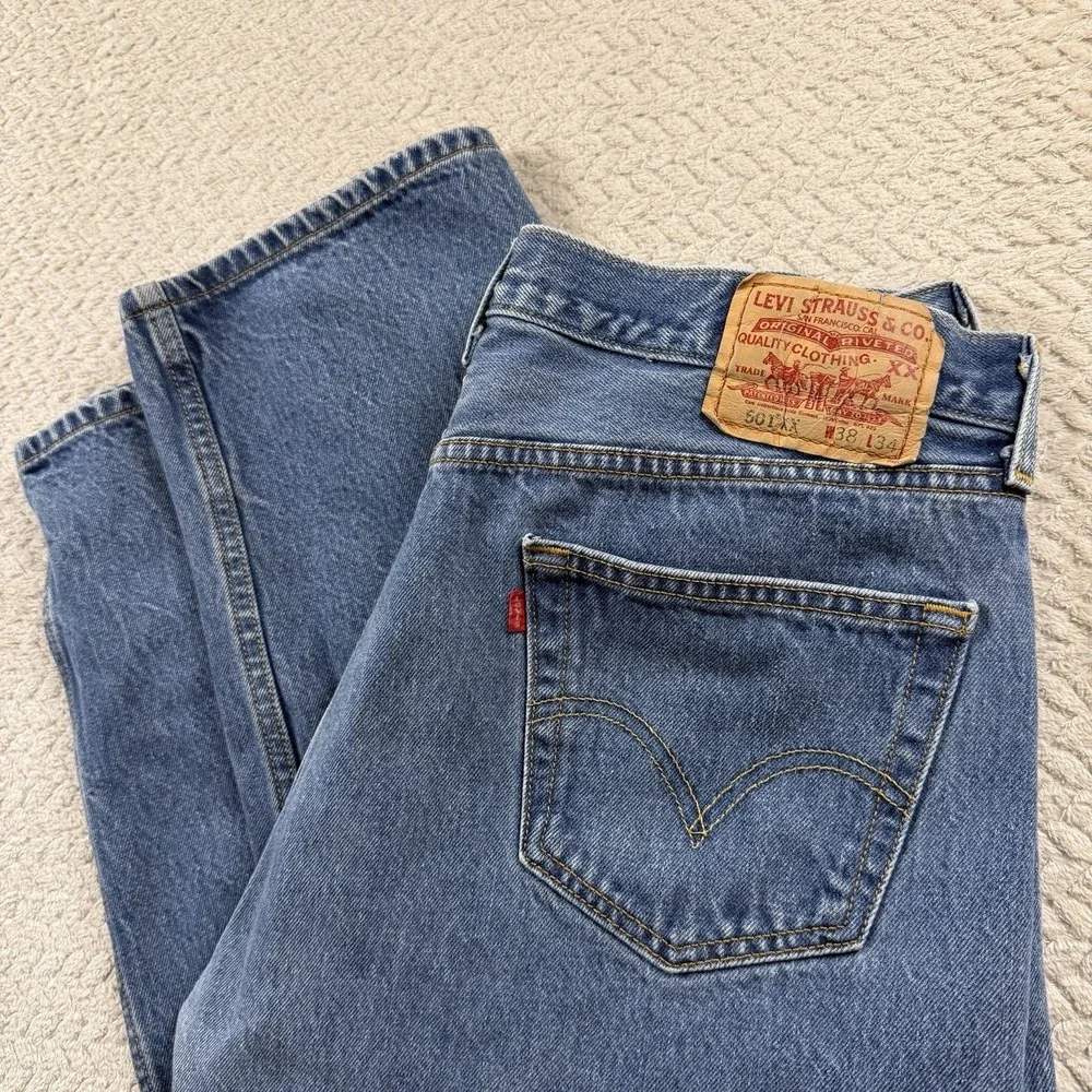 Vintage Levi's 501xx Button Fly‎ Jeans Men's 38x34 Grunge Denim 90's Rockabilly